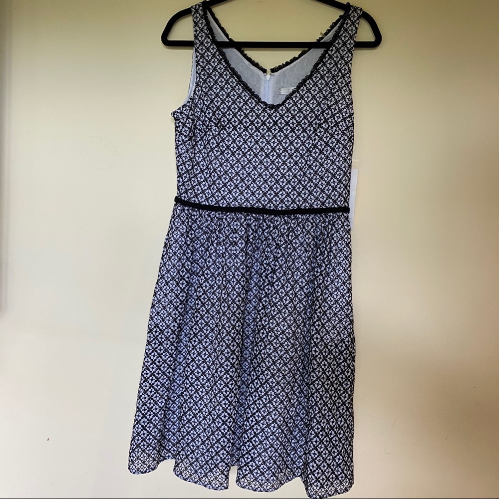 NWT Badgley Mischka black and White dress
